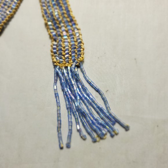 Macy's lavender seed bead with tassel scarf necklace - Picture 9 of 10